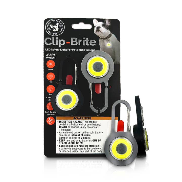 Precious Tails - Wholesale Pet Collar Charm - Cat/Dog - P.T. Supply Co. Clip-Brite LED Safety Light for Pets