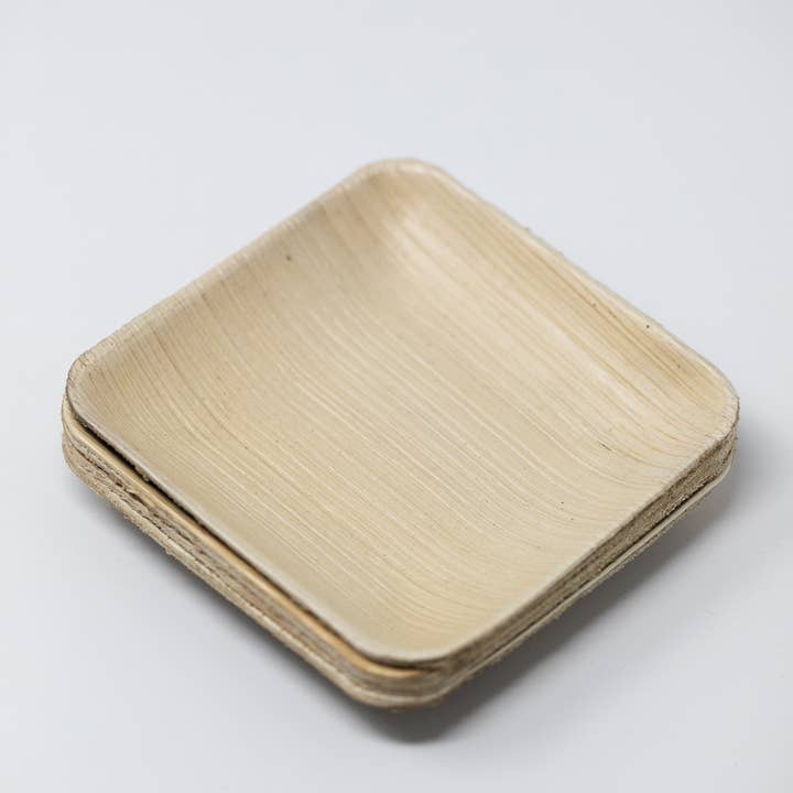 4" Palm Leaf Plates for wholesale by The Reeden Company