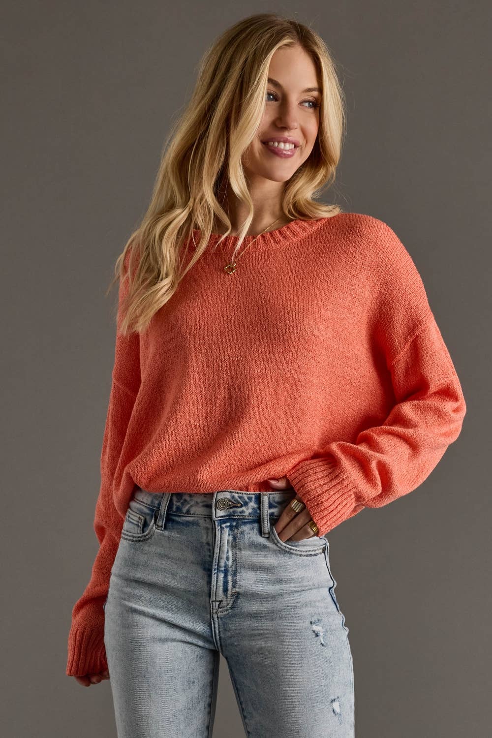 Panache Apparel Co. - Wholesale Knit Sweater - Women's - Coral Lightweight Sweater1