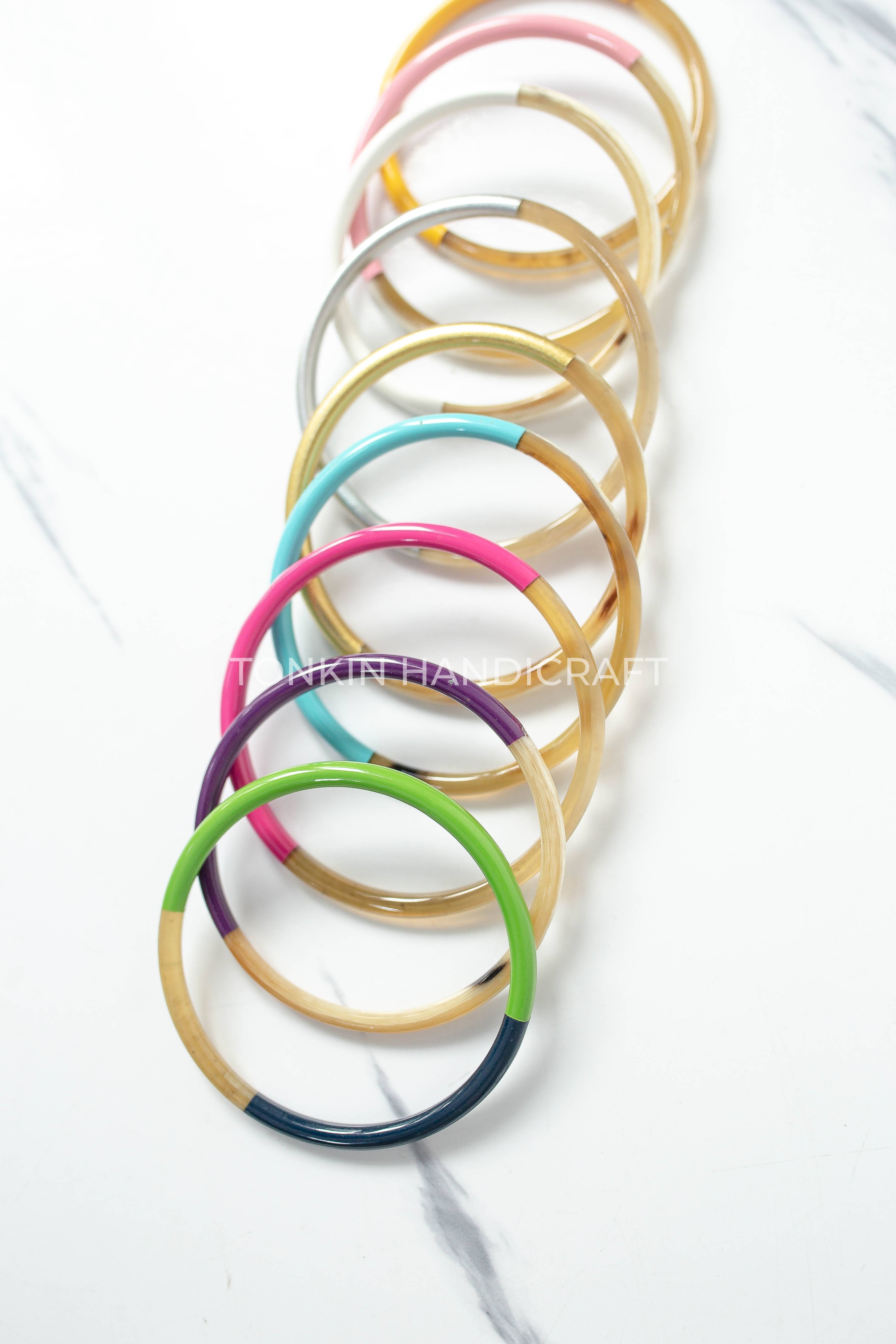 Tonkin Handicraft - Vente Bracelet jonc - Bracelet jonc coloré en corne de buffle4