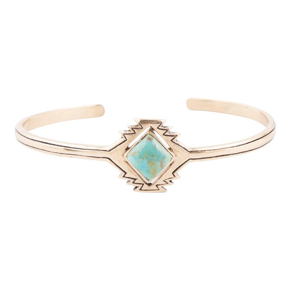 Barse Jewelry - Vente Bracelet manchette - Manchette en bronze aztèque turquoise2