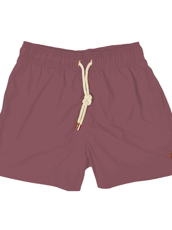 Washed Burgundy Swim Short for wholesale by Retromarine