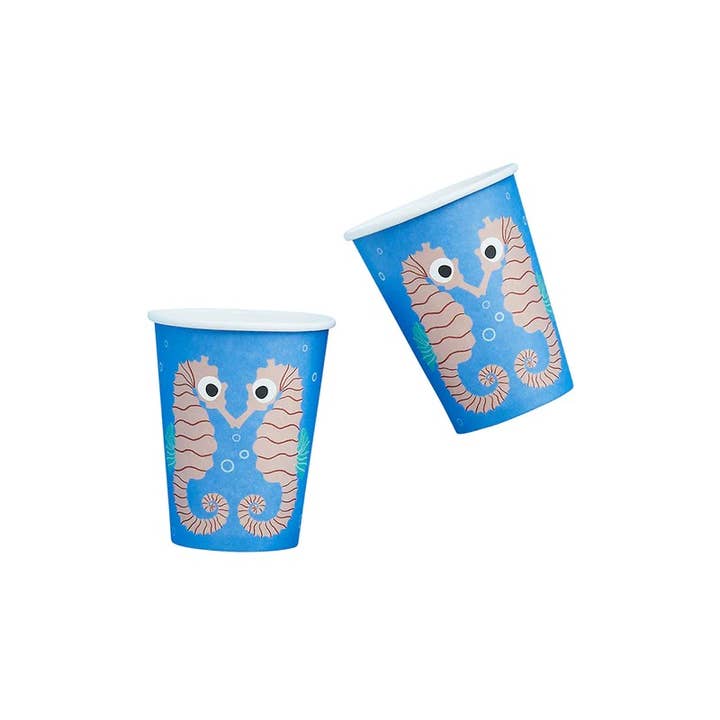 Hootyballoo by Club Green - Wholesale Disposable Cup - Seahorse Paper Cup 8 Pack