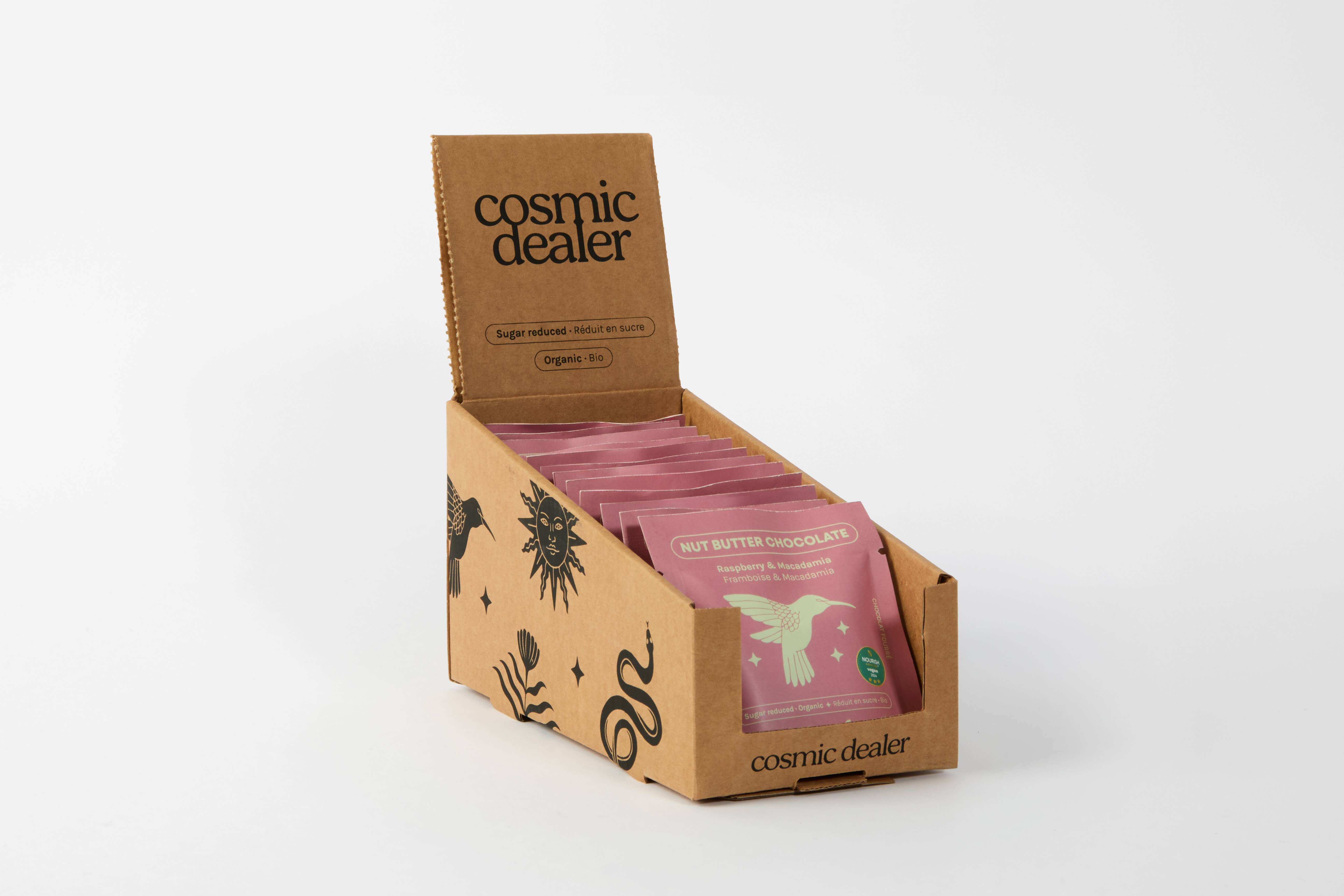 Cosmic Dealer - Wholesale Chocolate Bar - Single nut butter chocolate - Raspberry - SRP 16 units1