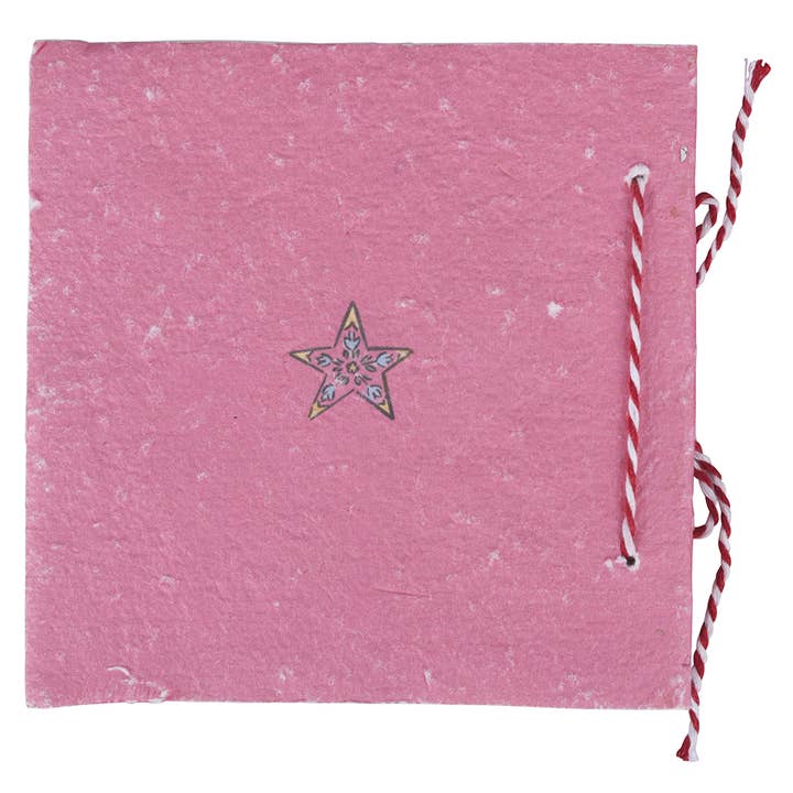 VdE Tivoli 1996 - Wholesale Ornament Set - PINK CHRISTMAS NOTEBOOK WITH STRING 16CM3