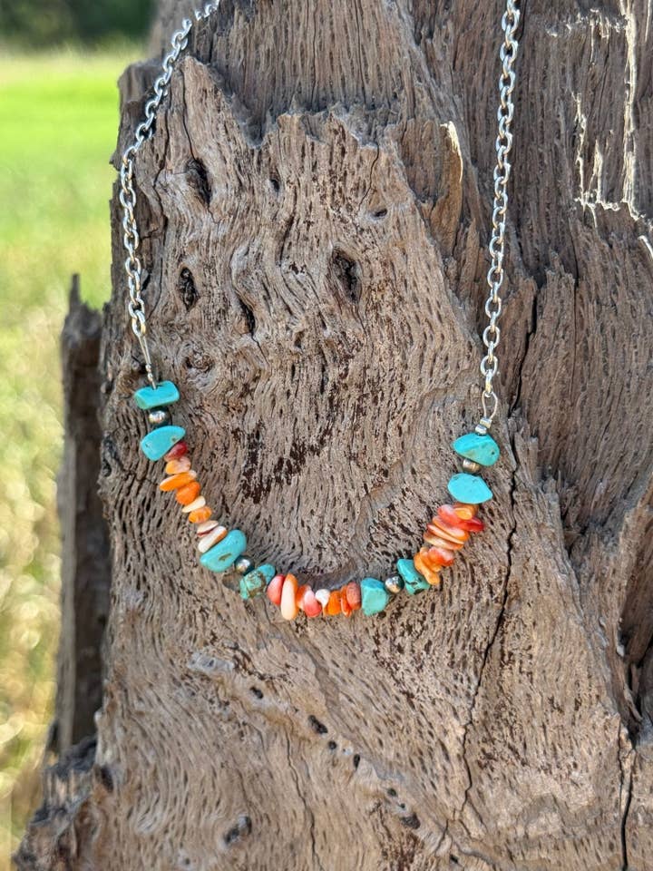 Authentic Spiny Oyster Chip Bead Necklace for wholesale by Wild Junkie