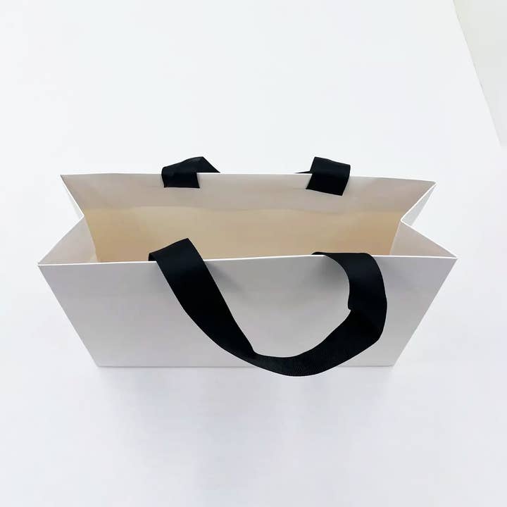 ByHome - Wholesale Gift Bag - 10pcs, premium Threaded Rope White Gift Bag w/ free tissue