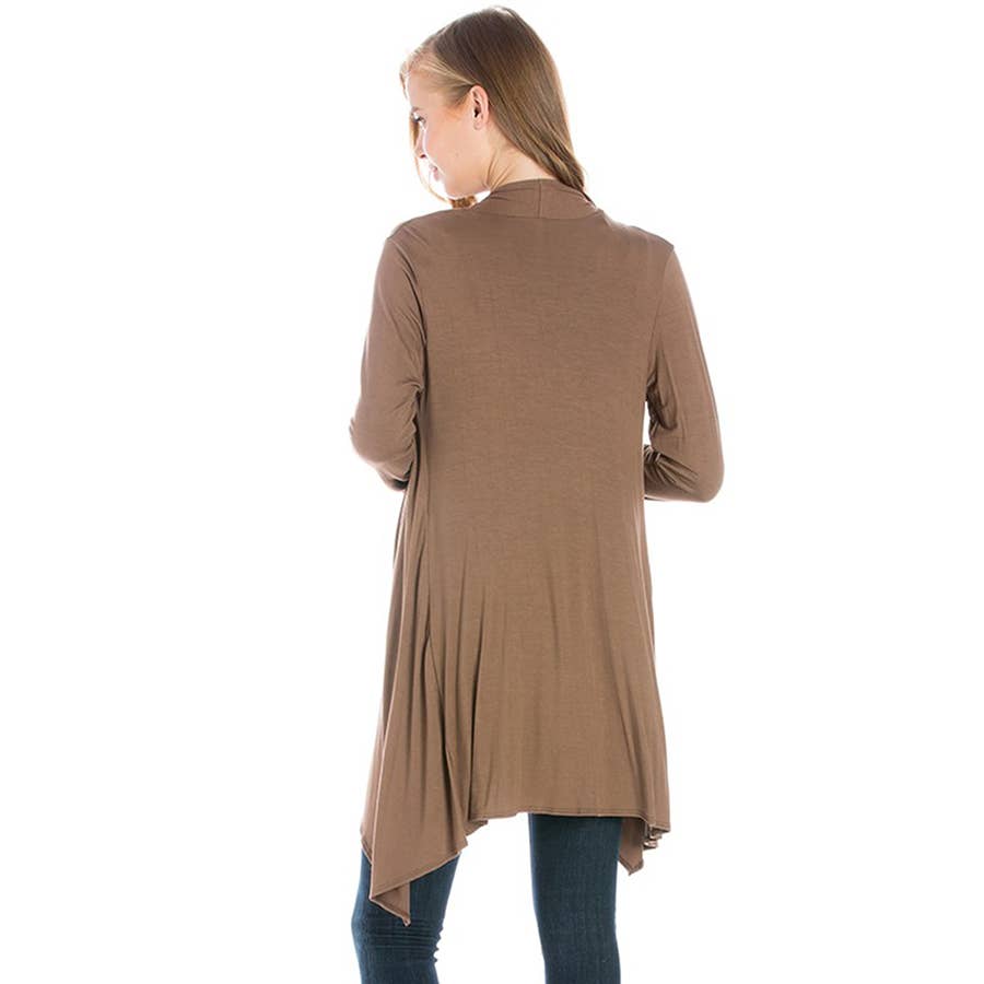 Azules Clothing – Großhandel Strickjacke – Damen – AJK-3006RS Langärmeliger Cardigan mit offenem Vorderteil und Wasserfallausschnitt40