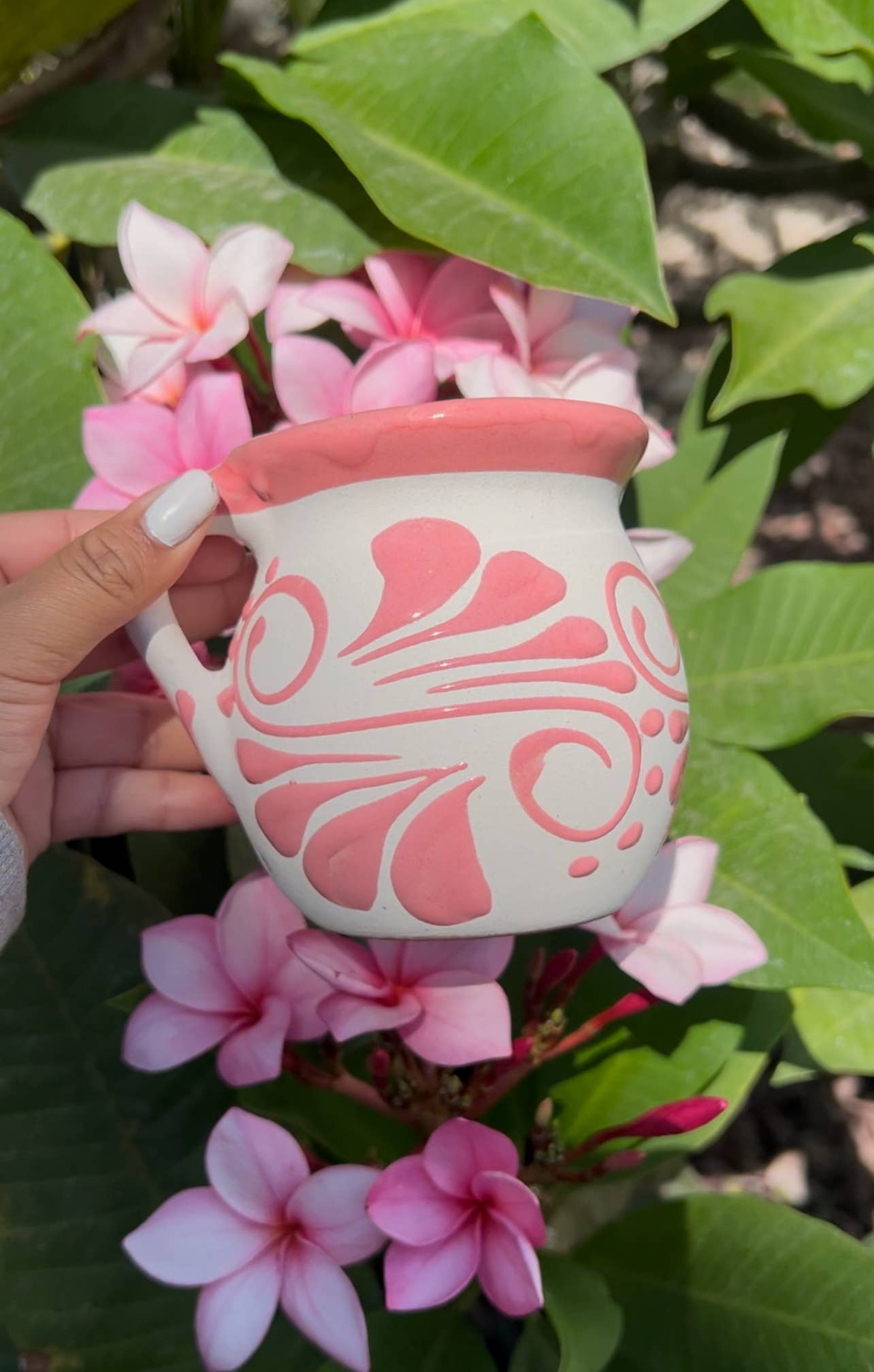 Doña Cata Art - Wholesale Coffee mug - Coffee Mug Mexican handmade CLAY, tea, taza, pink purple1