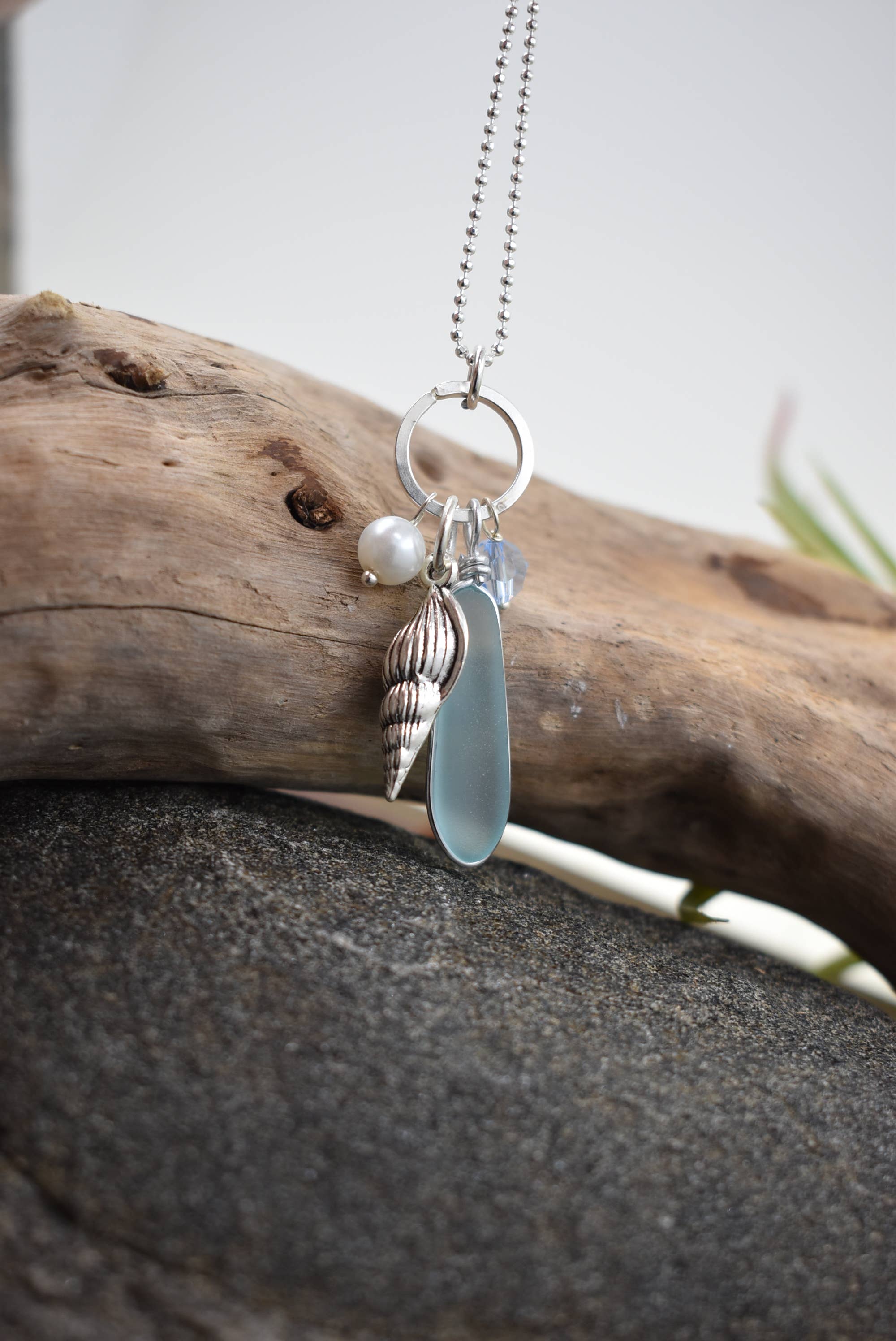 Whitelotus Design - Wholesale Pendant/Charm Necklace - Ocean treasures charm pendant -  sea glass jewelry  7