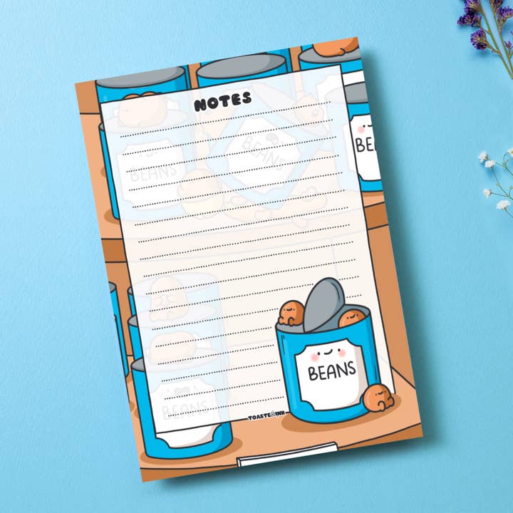 A6 Baked Beans Notepad | Cute Stationery for wholesale by Toastedink