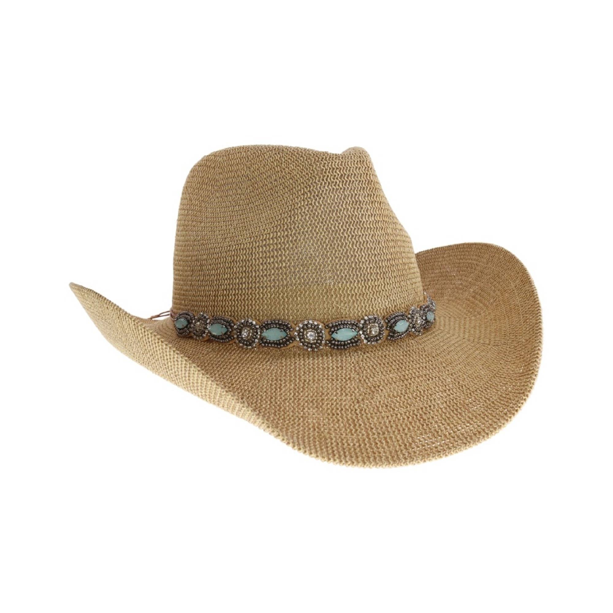 MiMi Wholesale - Wholesale Cowboy Hat - Women's - CBC08 C.C Brand Della Cowboy Hat w/ Pearl & Rhinestone2