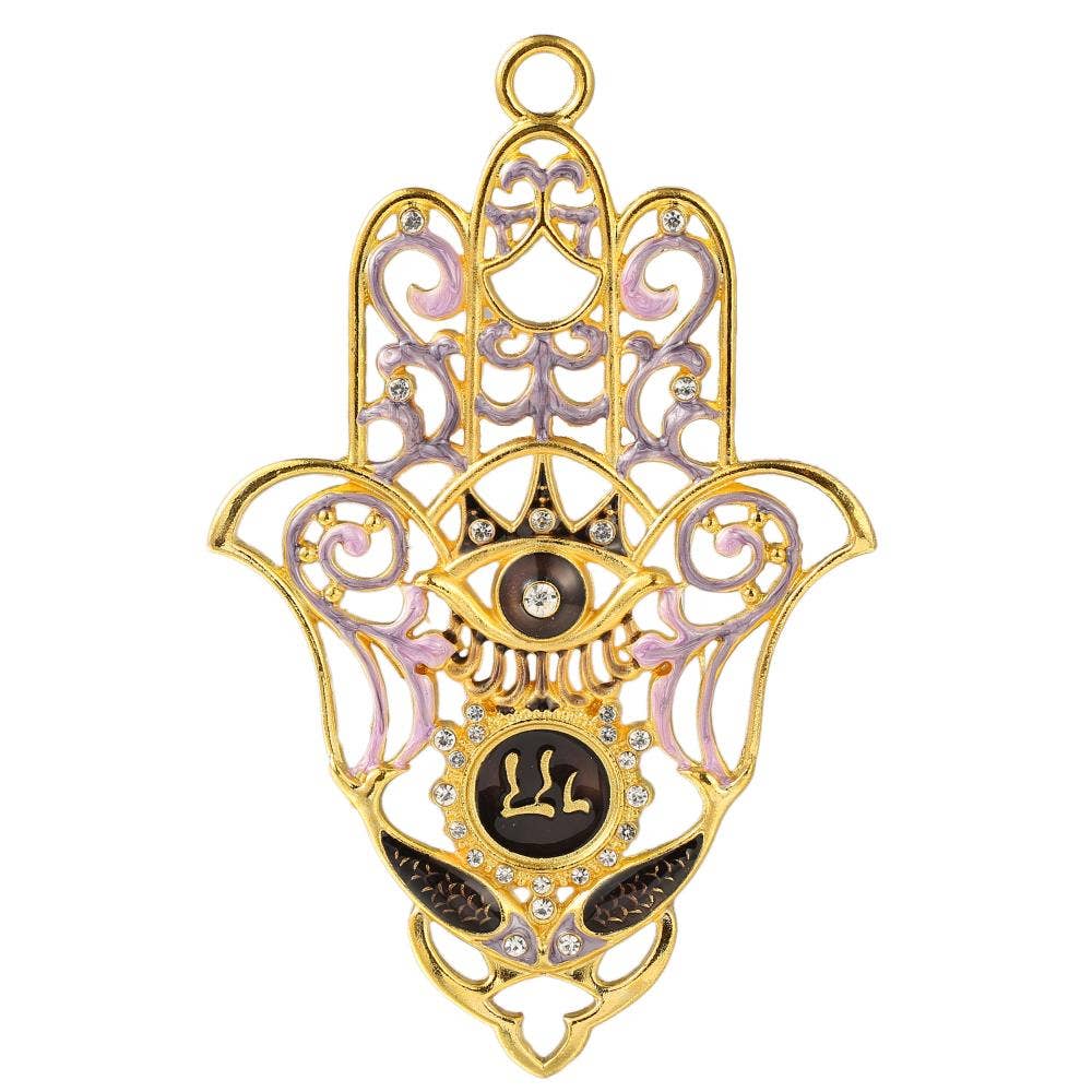 Matashi - Wholesale Decorative Tabletop Object - Matashi Hanging Hamsa with Evil Eye Wall Décor Ornament1