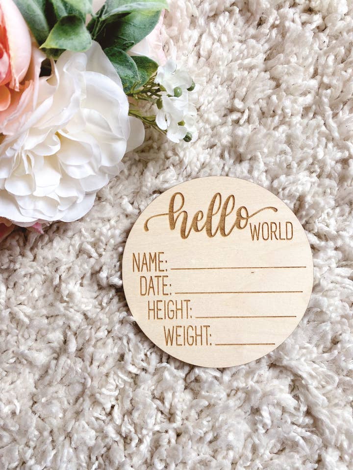 Hallo Weltgeburt-Stat-Runde für den Großhandel von Lovely Design and CO