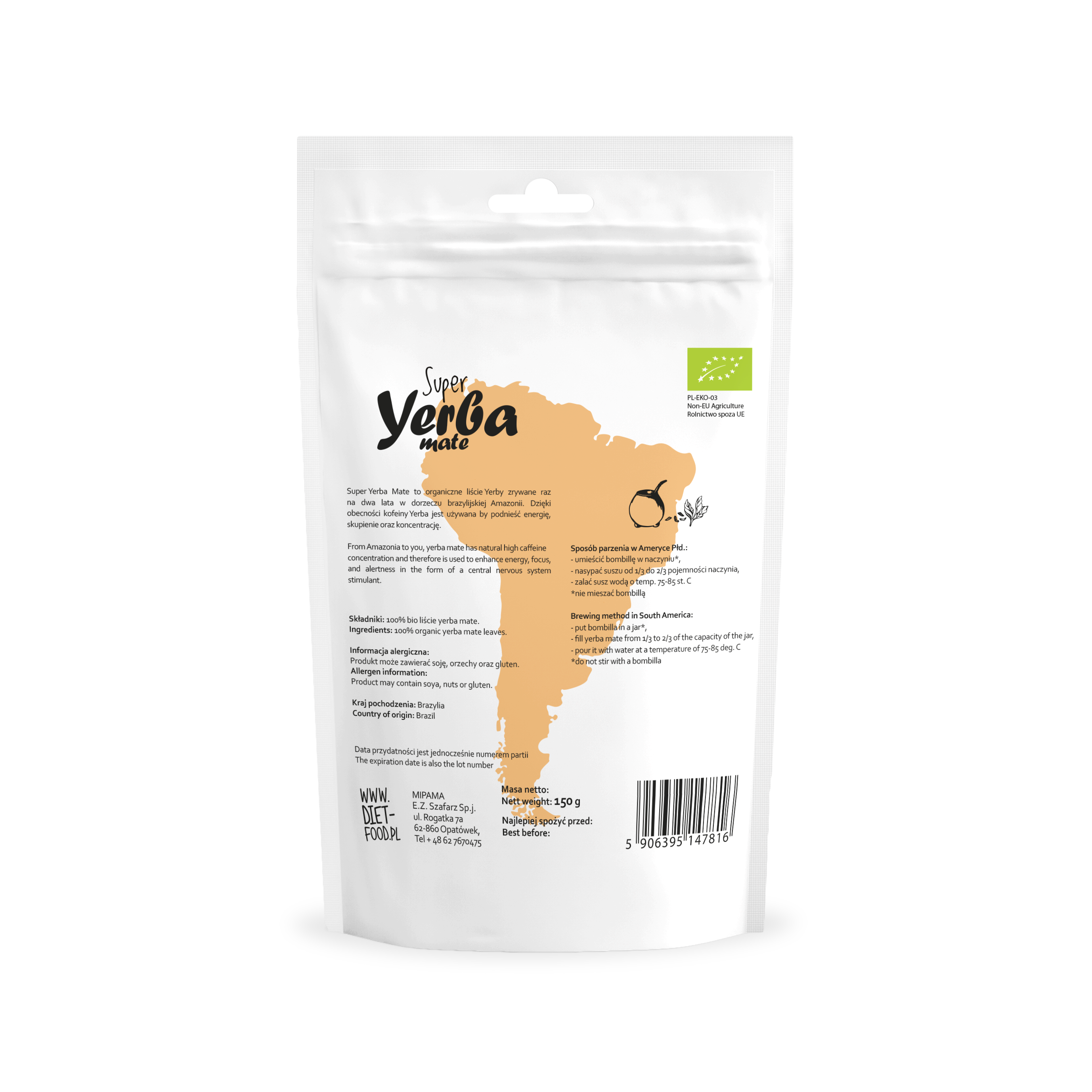 Diet Food - Vente Thés santé/détox - Yerba Maté bio 150 g1
