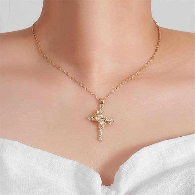 Syrrios Gifts LLC - Vente Colliers à pendentif - Collier Pendentif Croix Couronne Étincelante Bijoux Chrétiens6