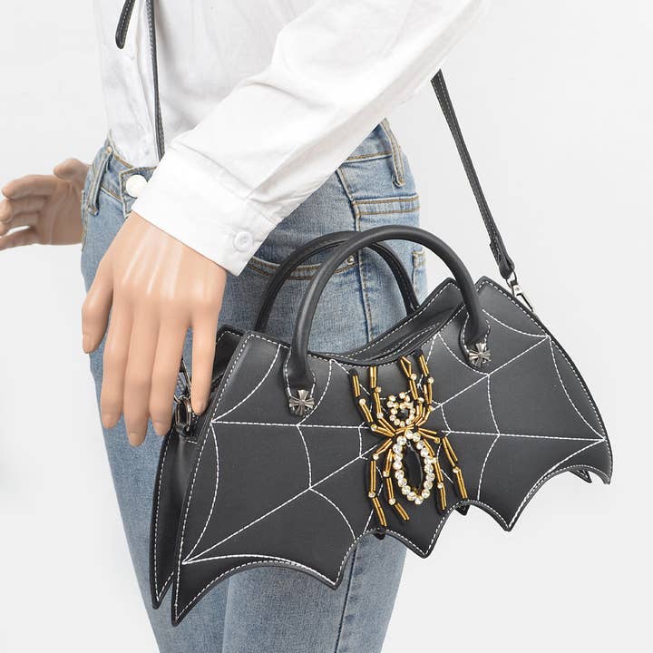 3AM BY H&D ACCESSORIES - Wholesale Top Handle Bag - Women's - Faux Leather Spider Top Handle Clutch