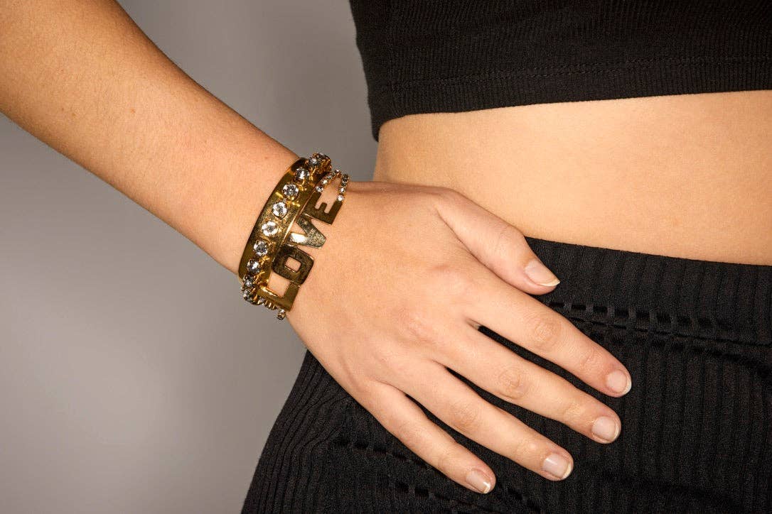 TOVA – Pulseira de punho por atacado – Pulseira Nyon em Metalizado5