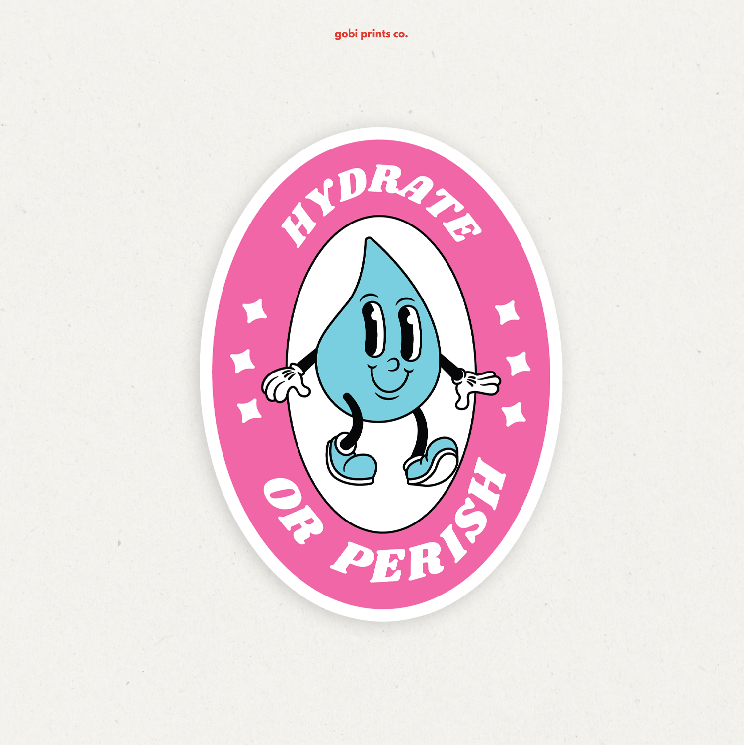 Gobi Prints Co. - Venta al por mayor Pegatina - Hydrate or Perish | Divertida pegatina de vinilo0