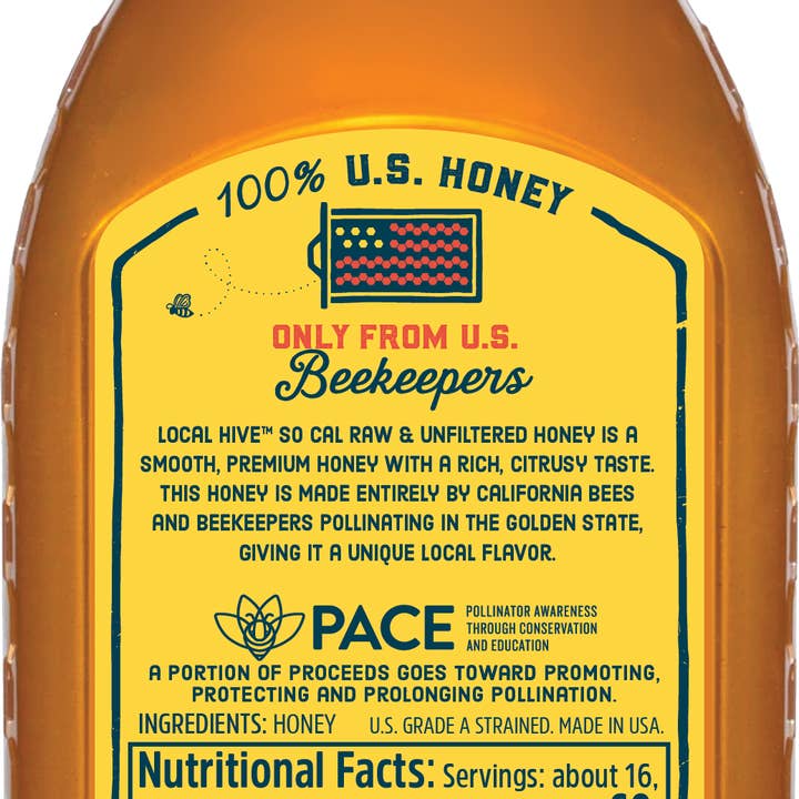 Local Hive Honey - Wholesale Honey - Local Hive, Raw & Unfiltered, So Cal Honey, 12 oz1