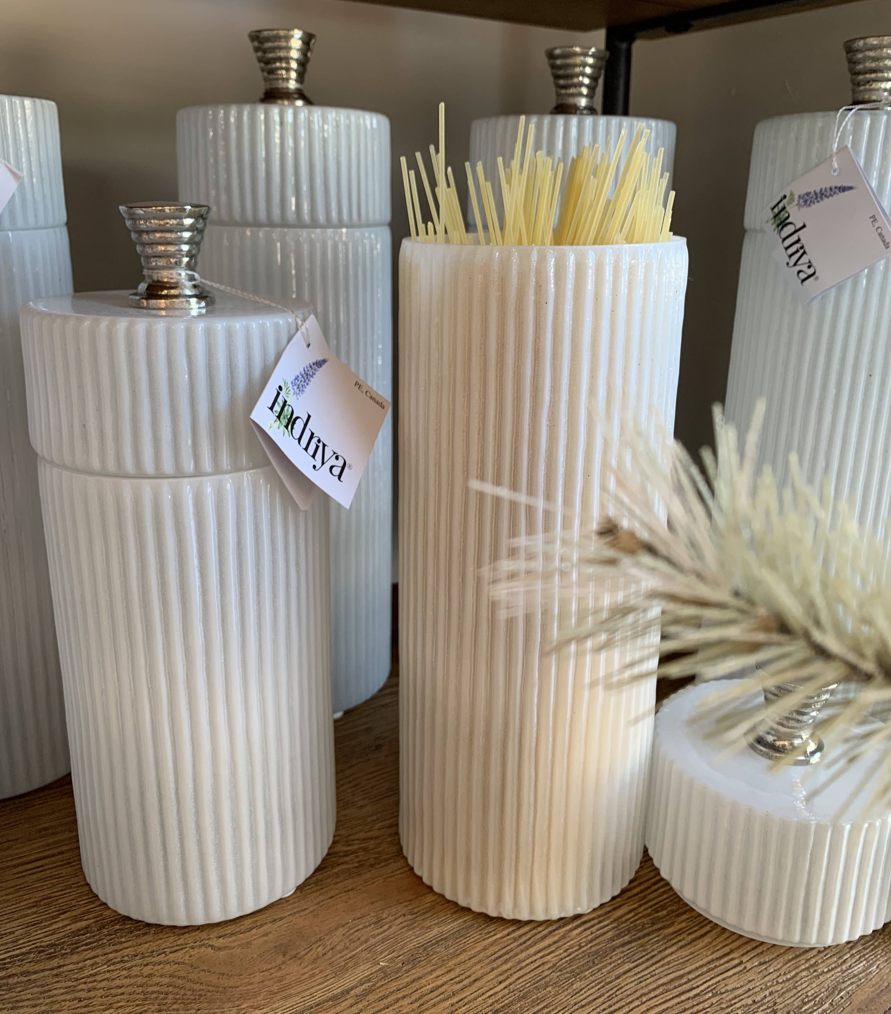 Indriya Home - Wholesale Jar - Fluted Glass Jar with Brass lid-holiday table decor-2 sizes4