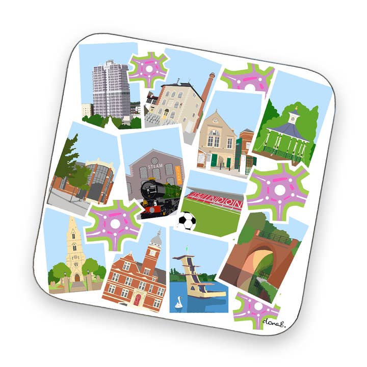 Swindon Highlights Coaster for wholesale by dona B drawings