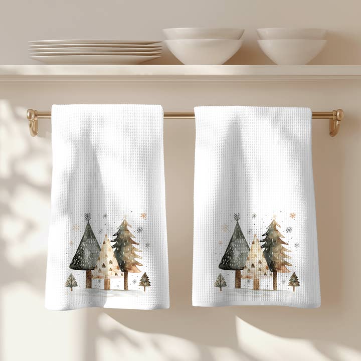 Fernville Creations - Wholesale Tea Towel - Holiday and Winter Tree Kitchen Hand Towel Decor4