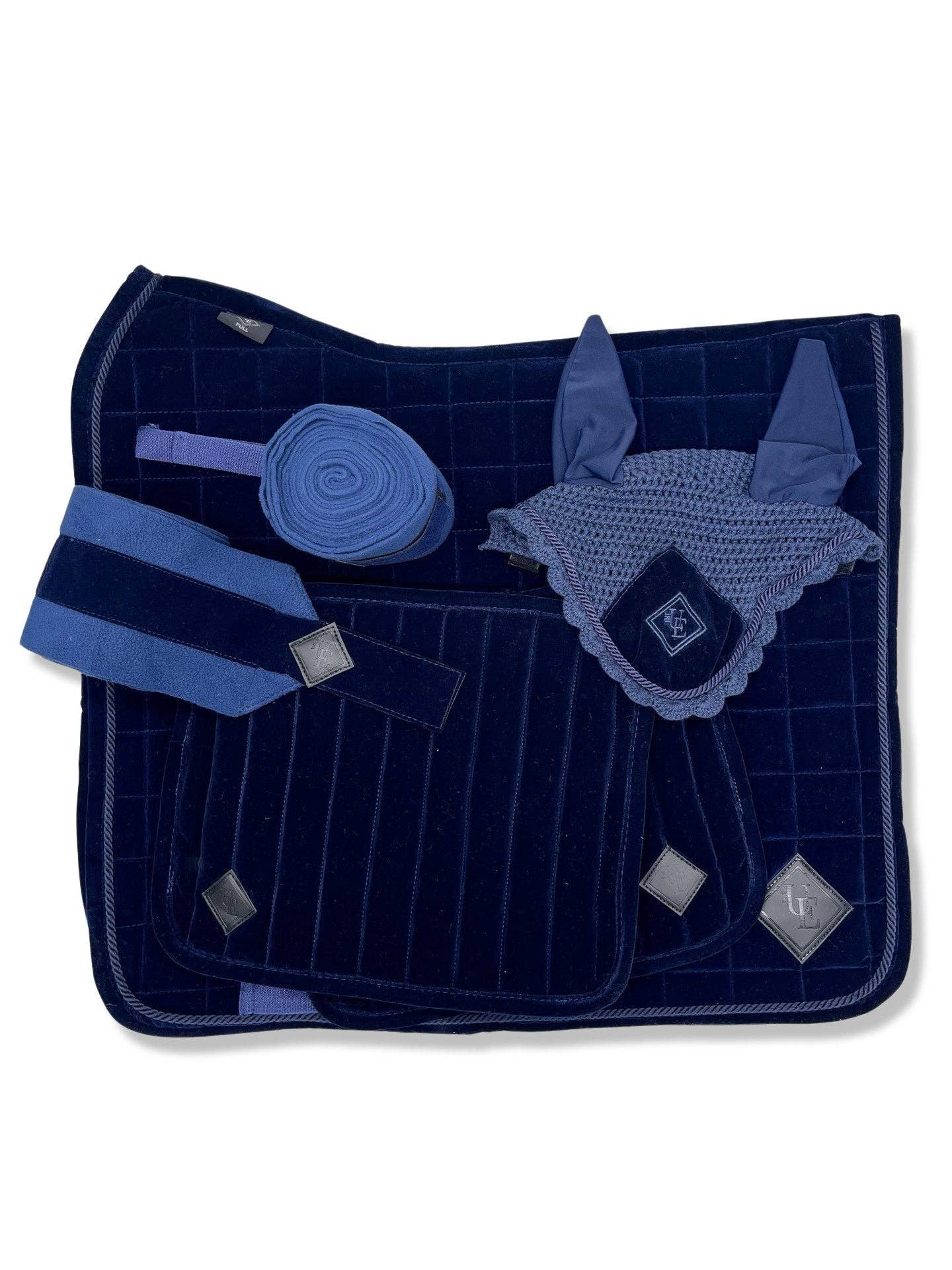 The Urbany Equine - Vendita all'ingrosso Attrezzatura da equitazione - Sottosella da dressage in velluto blu navy1