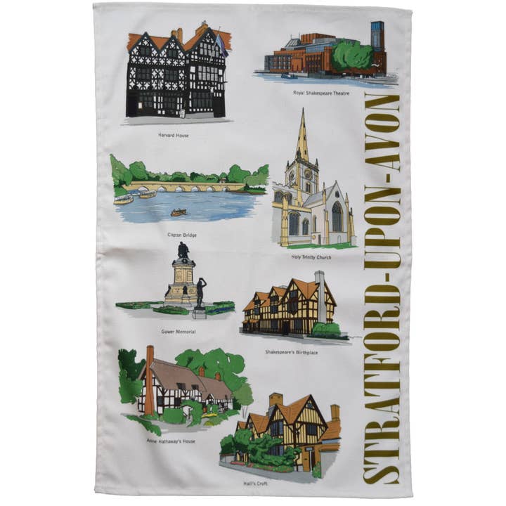 Stratford-upon-Avon vartegn viskestykke for engroshandel hos Town Towels