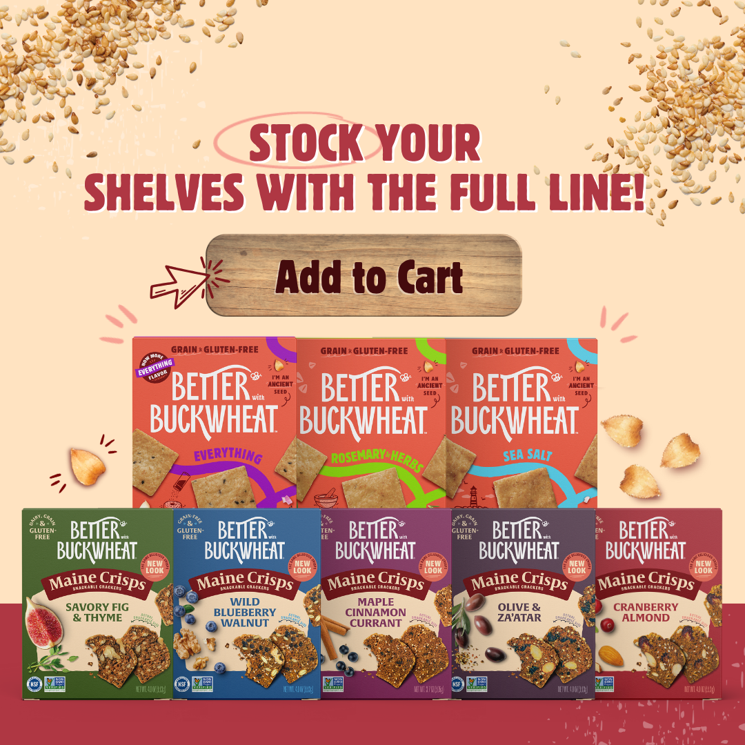 Better with Buckwheat | Maine Crisps - Wholesale Crackers - Cranberry Almond Crisps | Gluten-Free Crackers | Charcuterie4