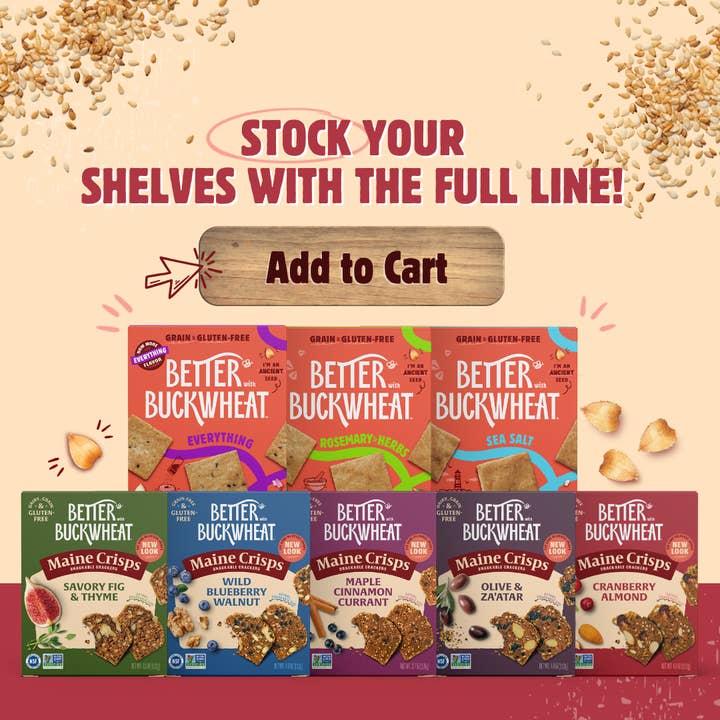 Better with Buckwheat | Maine Crisps - Wholesale Crackers - Cranberry Almond Crisps | Gluten-Free Crackers | Charcuterie4