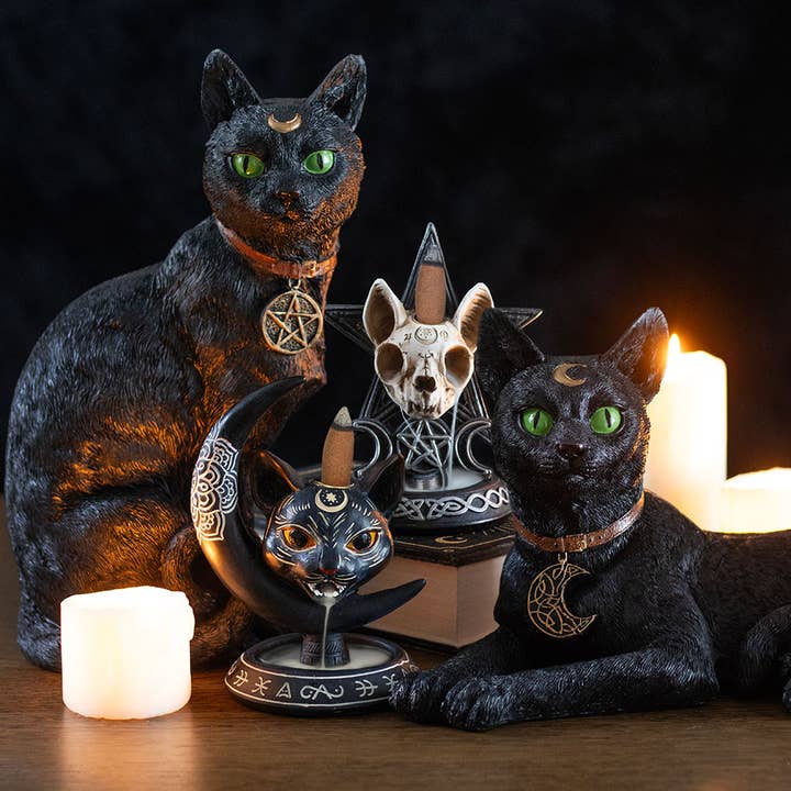 Something Different Wholesale - Vente Porte-encens - Brûleur d'encens Gothic Cat Skull Backflow6
