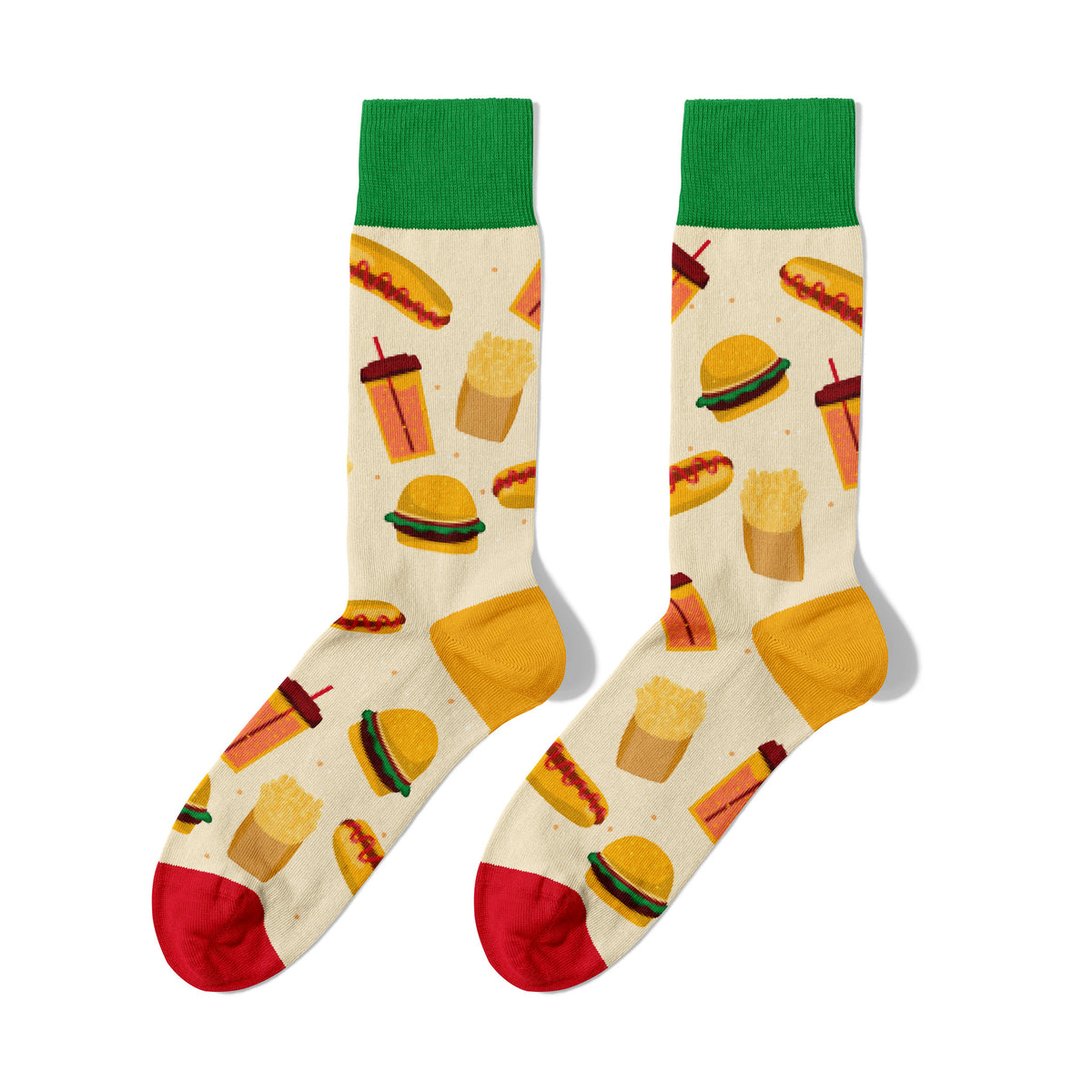 Billy Brown - Wholesale Socks - Unisex - Yellow Organic Cotton Hamburger Socks0