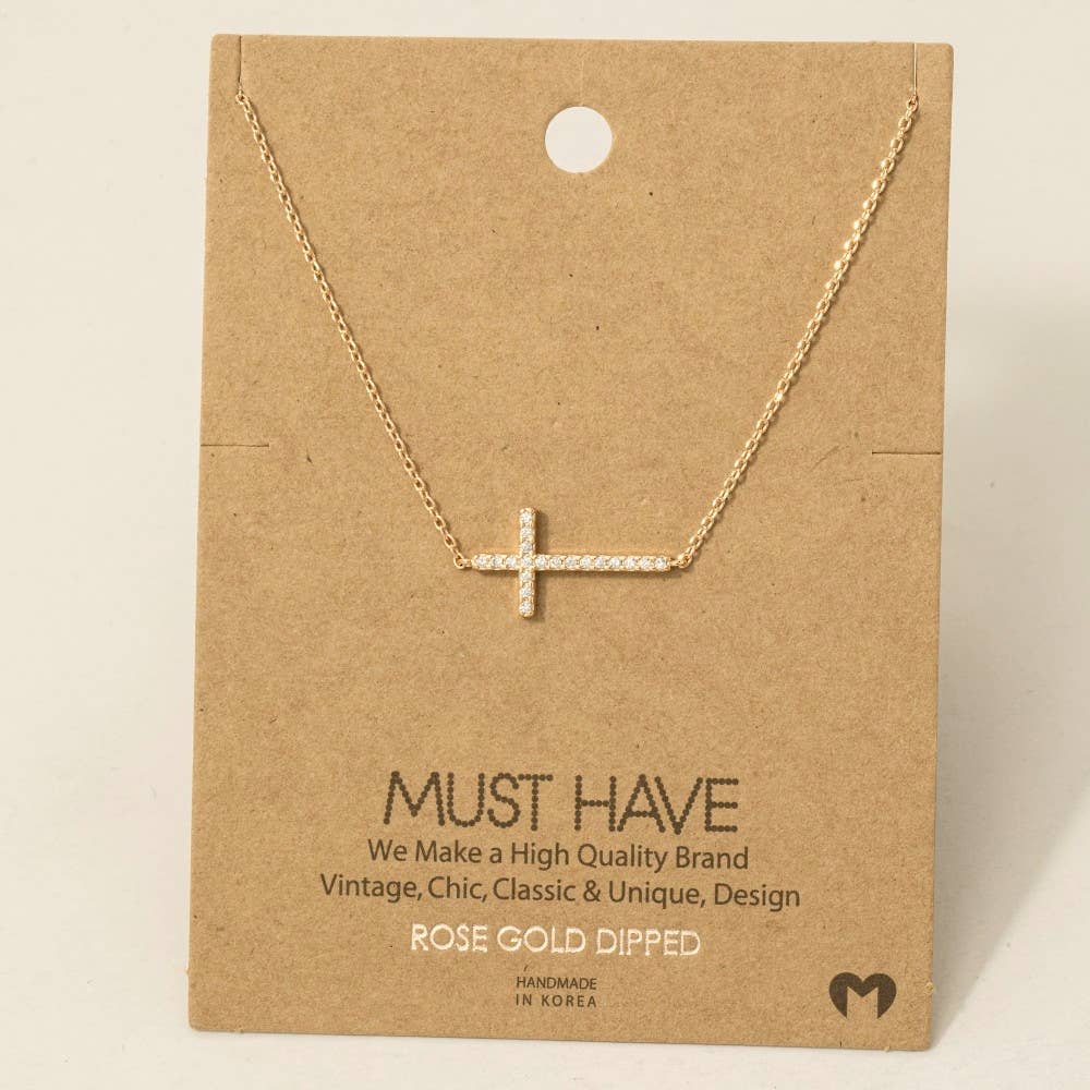 Fame Accessories - Wholesale Pendant/Charm Necklace - Cross Jewel Pendant Necklace5