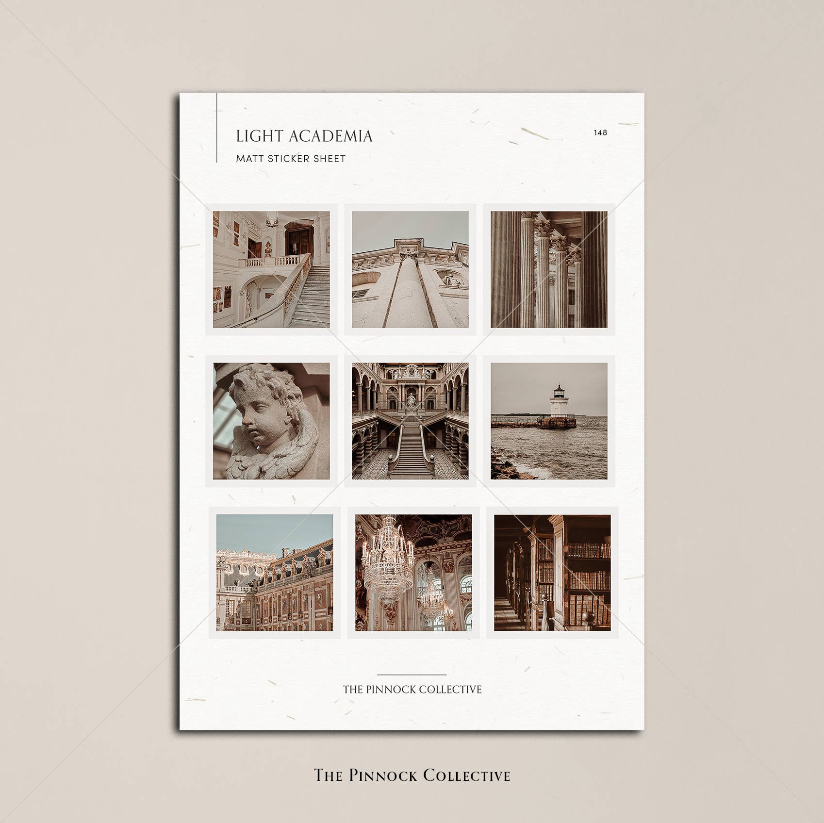 The Pinnock Collective - Vente Autocollant - Feuille d'autocollants sur le thème de Light Academia2