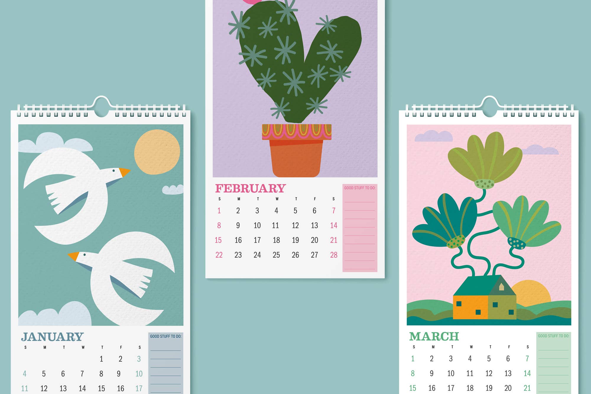 strawberryluna - Wholesale Calendar - 2026 Wall Calendar Illustrated Botanicals and Nature Art13
