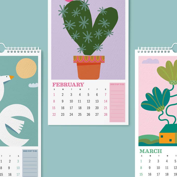 strawberryluna - Wholesale Calendar - 2026 Wall Calendar Illustrated Botanicals and Nature Art13