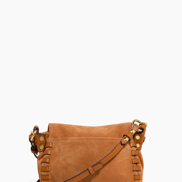Rustic Caramel Suede Zen Mini Crossbody for wholesale on Faire5