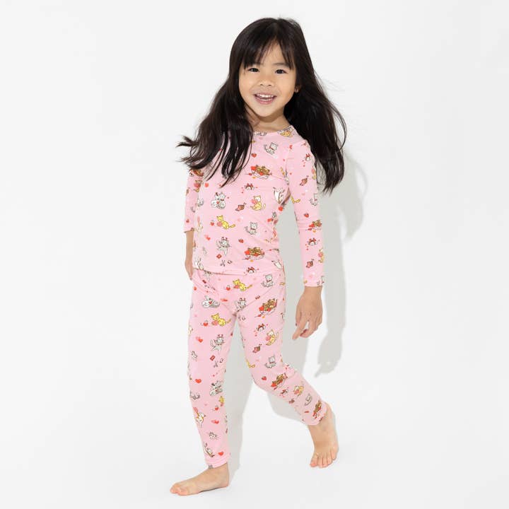 Bellabu Bear - Wholesale Sleepwear Set - Kids - Love Kittens Bamboo Kids Pajamas