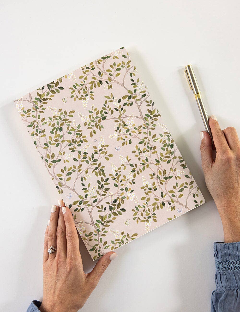 Bespoke Letterpress – wholesale Notepad – White Blossoms Notepad Jumbo Jotter1