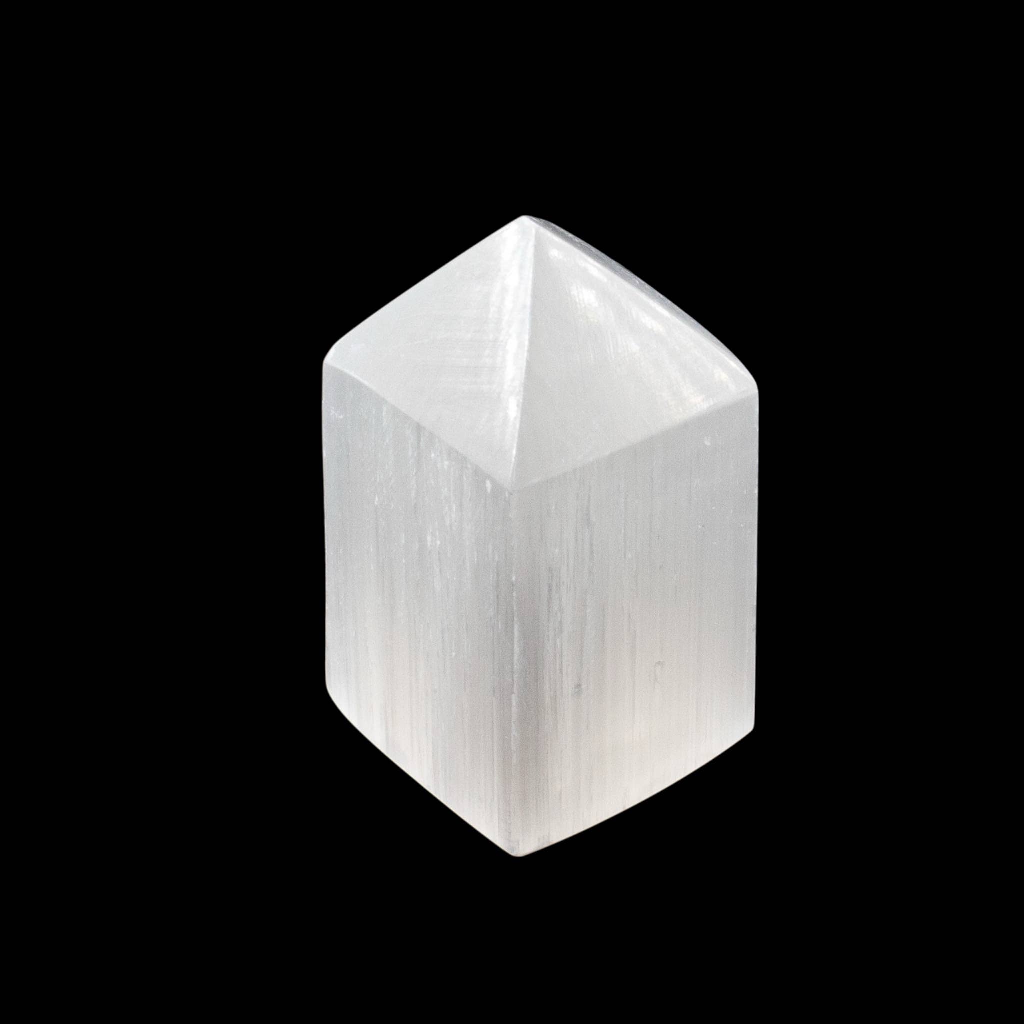 Quasar Gems USA - Wholesale Spiritual Stone/Crystal - Selenite Obelisk 4 Sided THICK 6cm Tower
