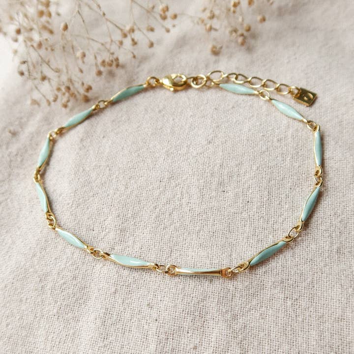 Fußkettchen Sommer Fußkettchen emailliert türkis für den Großhandel von Olivolga Bijoux