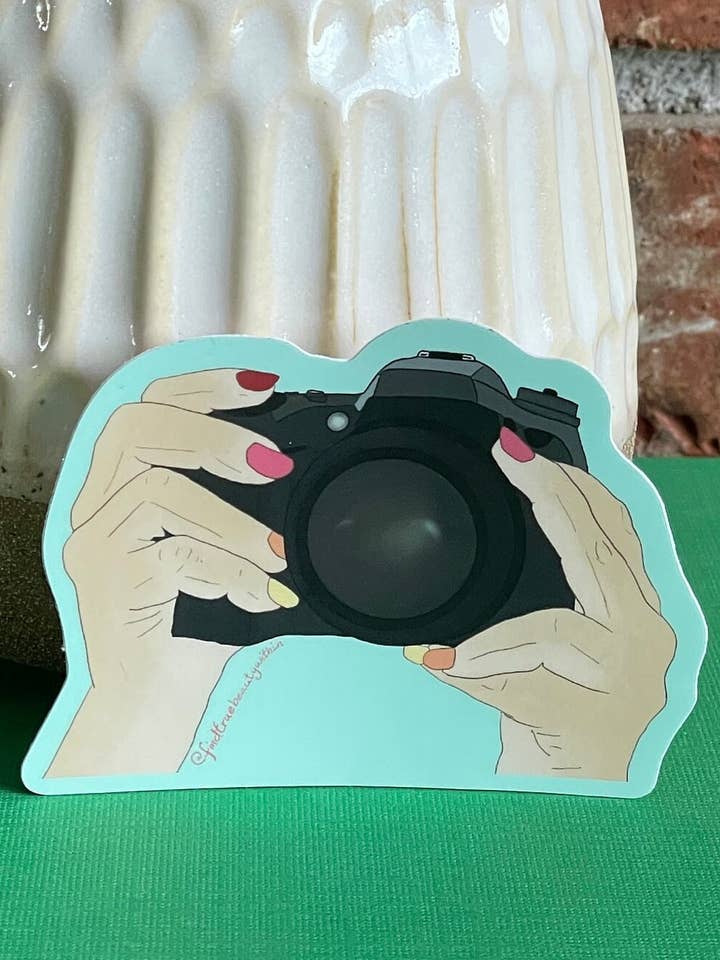 Photographer Camera Sticker for wholesale by Find True Beauty Within