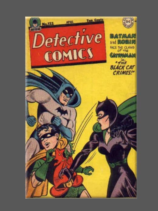 BATMAN, aimant, bouton, miroir, bande dessinée, CATWOMAN, NO 123 pour la vente par Ba Ba Buttons