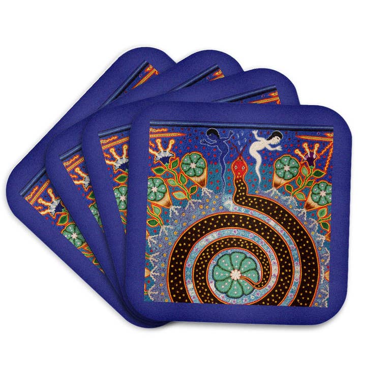 3dRose - Wholesale Coasters - 3dRose, Folk Art, Huichol art, Santa Fe, New Mexico - US32 JMR1118 - Julien McRoberts, Coaster7