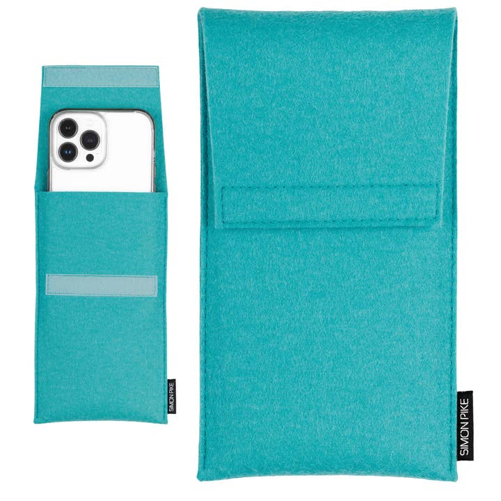 Funda para teléfono móvil de fieltro de lana esmeralda «Sidney» para venta al por mayor de Simon Pike