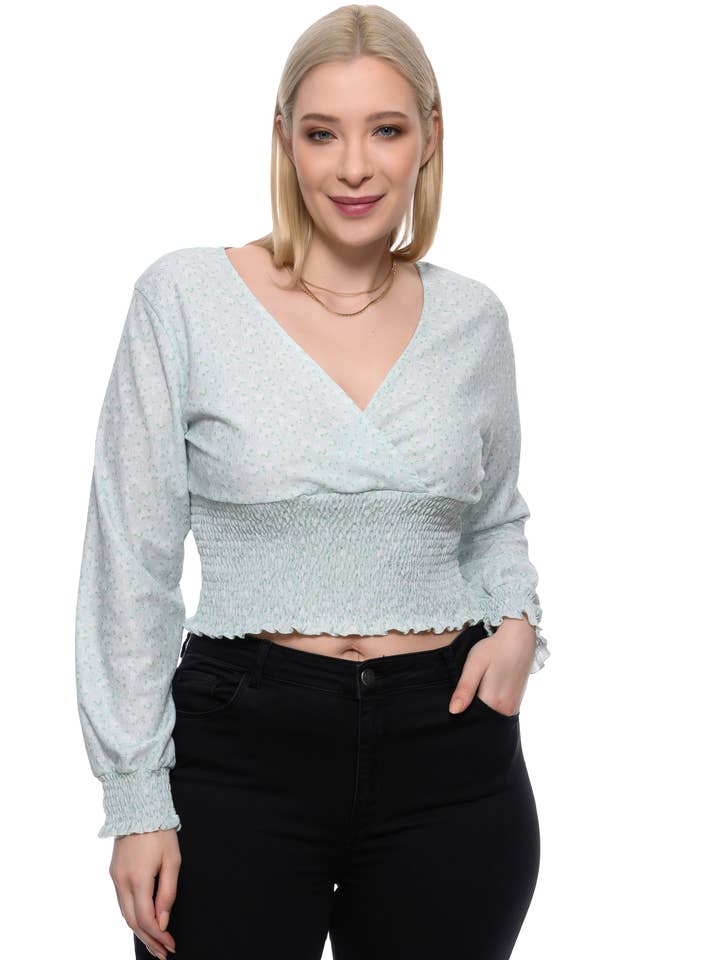 Laag V sla trim top voor wholesale door Style Snatch