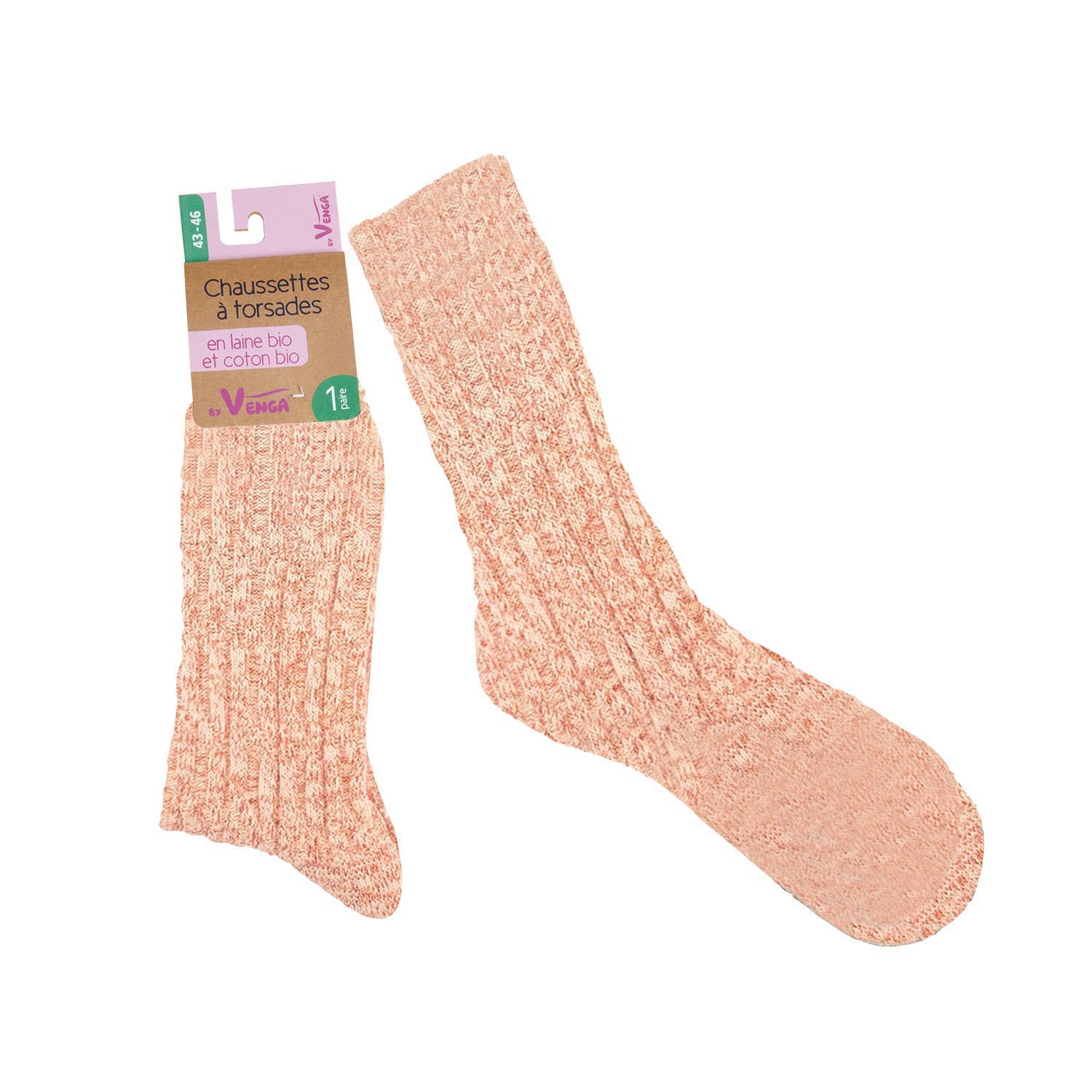 Ecodis - Grand Beau - Wholesale Socks - Unisex - Pair of twisted socks in organic wool and cotton5