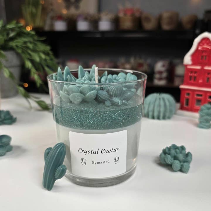 Handmade Crystal Cactus Candle for wholesale by ByMasi