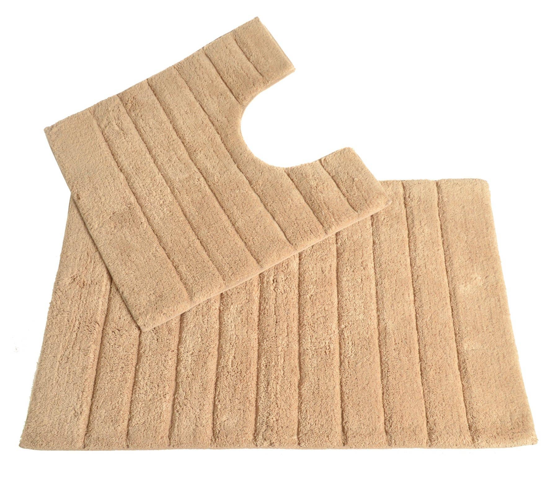 Allure Bath Fashions - Wholesale Bath Mat Set - Luxury Bath Mat and Toilet Pedestal Mat Set in Ribbed Design2